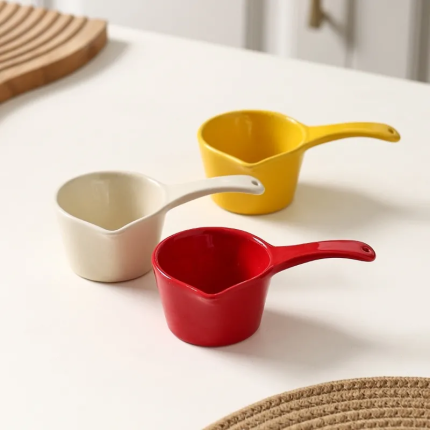 Korean Gourd-Shaped Ceramic Coffee Cup with Handle, Creative Milk Creamer