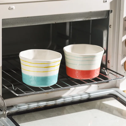 Ceramic Souffle Ramekin, Oven-Safe Baking Dish for Cakes and Custards